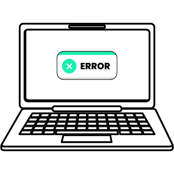Laptop with an Error Window